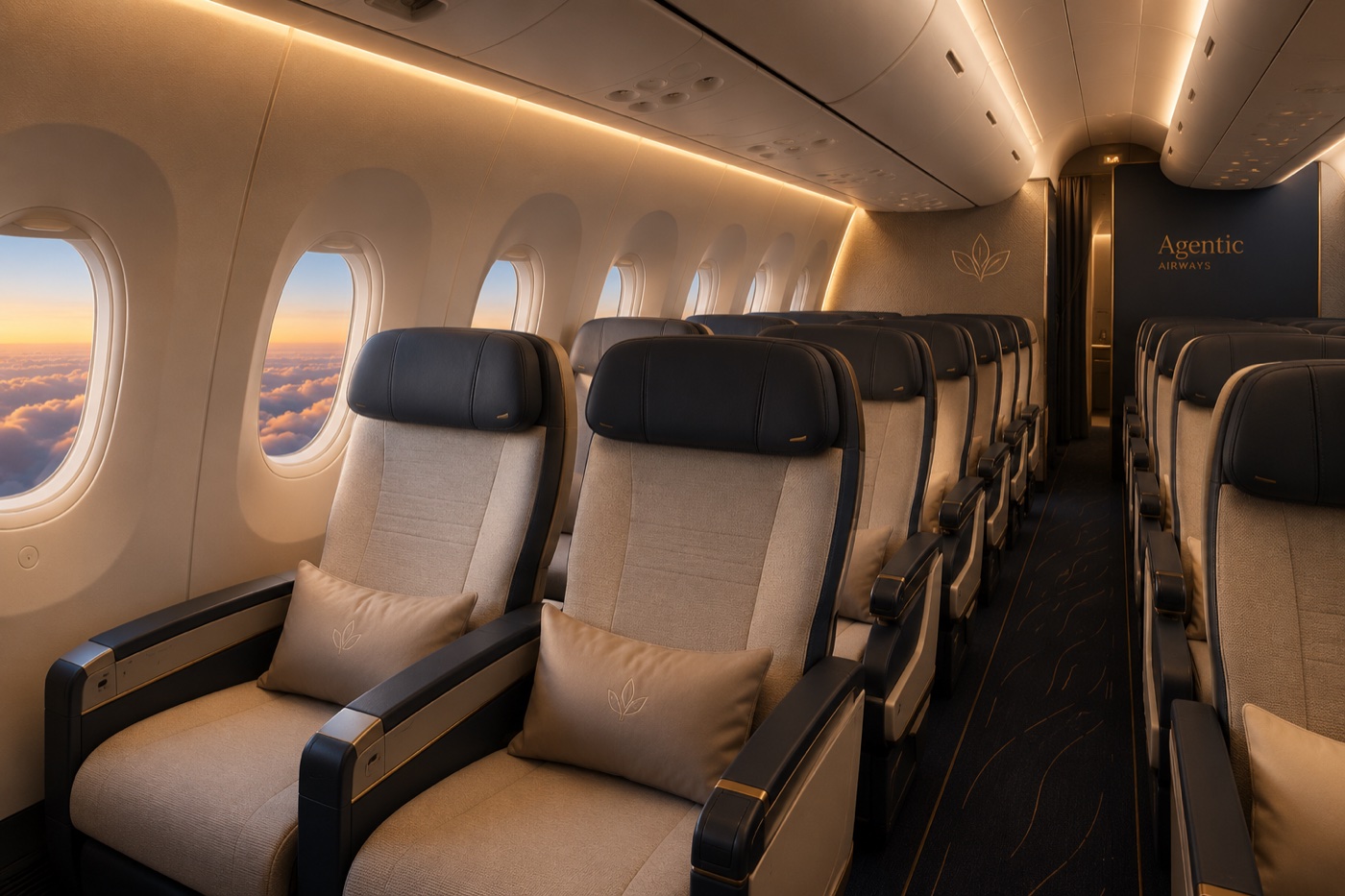 Agentic Airways economy cabin